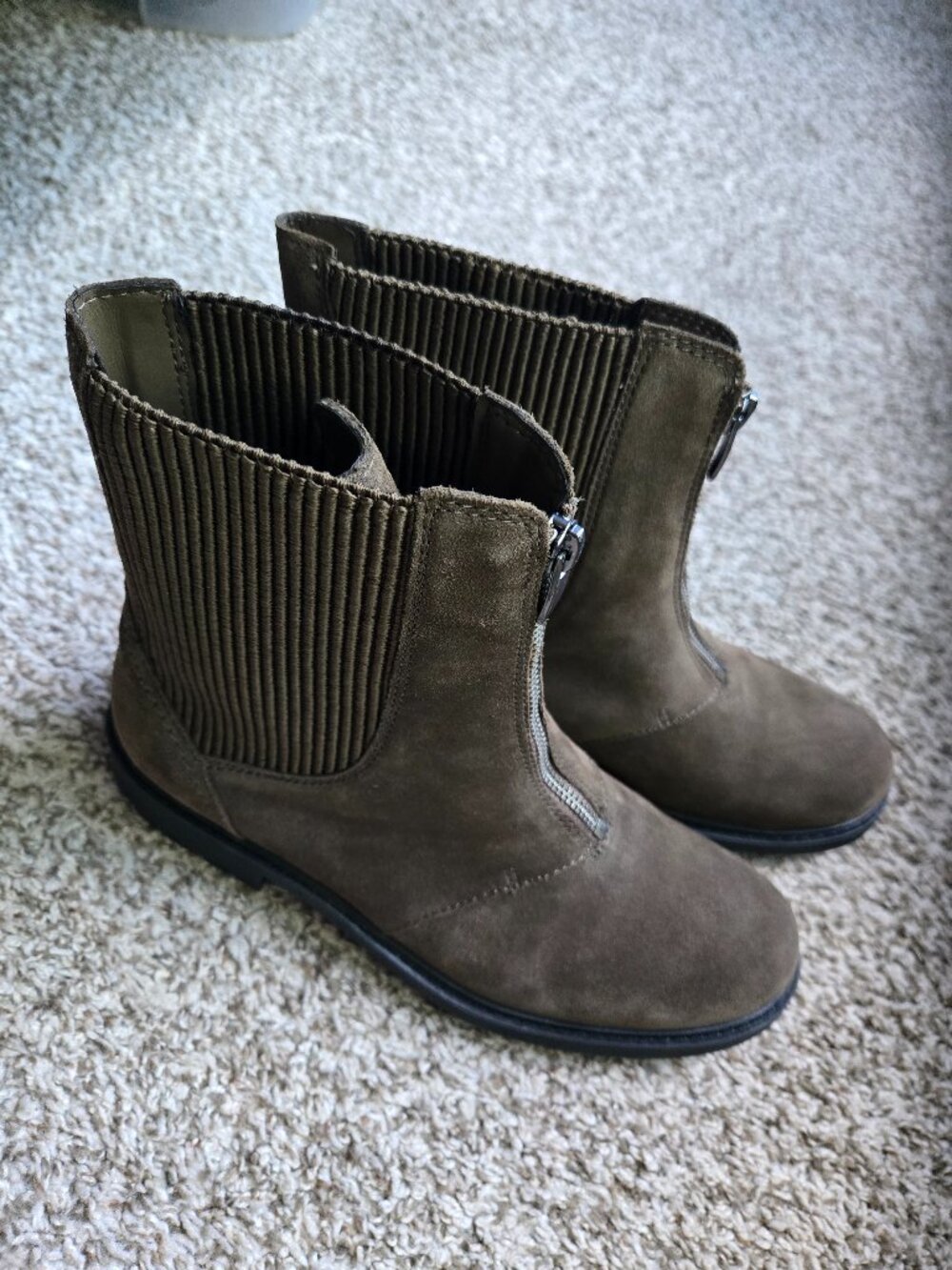 Women’s Taupe Suede Ankle Boots – Size 9